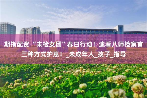 期指配资 “未检女团”春日行动！速看八师检察官三种方式护崽！_未成年人_孩子_指导
