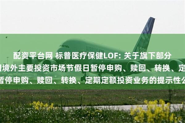 配资平台网 标普医疗保健LOF: 关于旗下部分基金2025年5月26日因境外主要投资市场节假日暂停申购、赎回、转换、定期定额投资业务的提示性公告