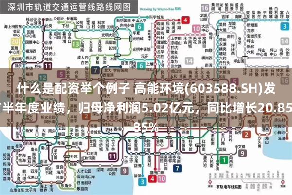 什么是配资举个例子 高能环境(603588.SH)发布半年度业绩，归母净利润5.02亿元，同比增长20.85%