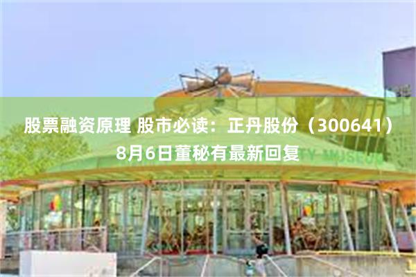 股票融资原理 股市必读：正丹股份（300641）8月6日董秘有最新回复
